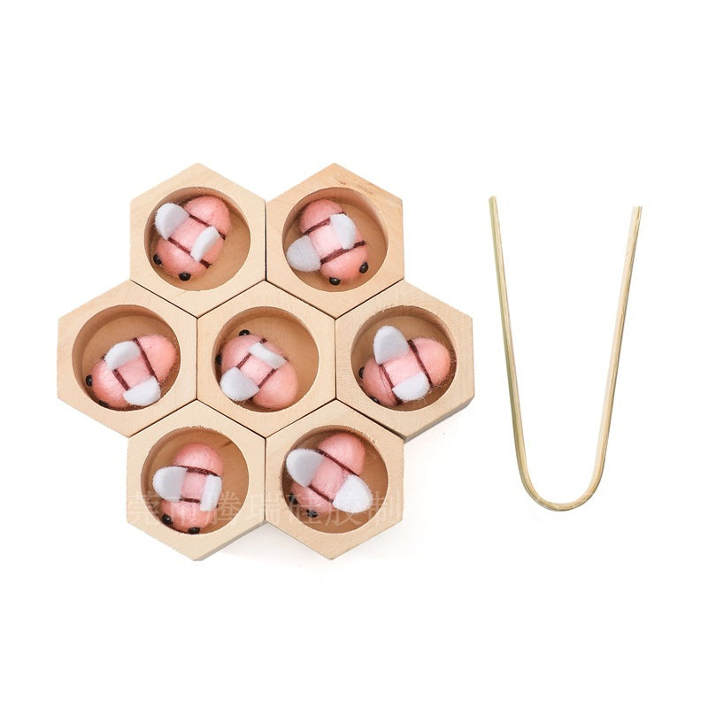 Wooden Bee Learning Toy – Montessori Hand-Eye Training for Kids
