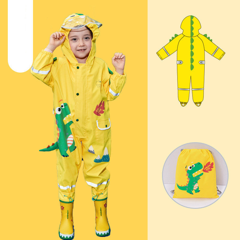 Waterproof Kids Dinosaur Cloak – Fun School Raincoat Poncho