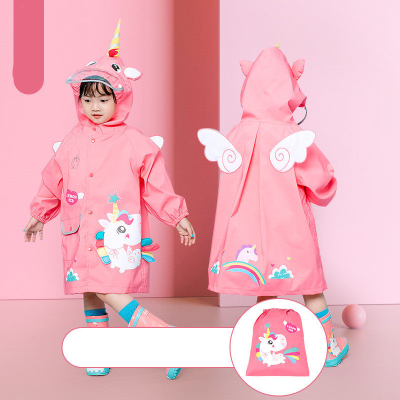 Waterproof Kids Dinosaur Cloak – Fun School Raincoat Poncho