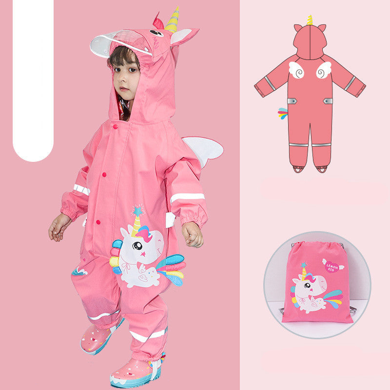 Waterproof Kids Dinosaur Cloak – Fun School Raincoat Poncho