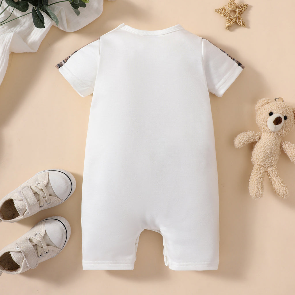 Embroidered Baby Romper – Soft Letter Onesie Outfit for Infants