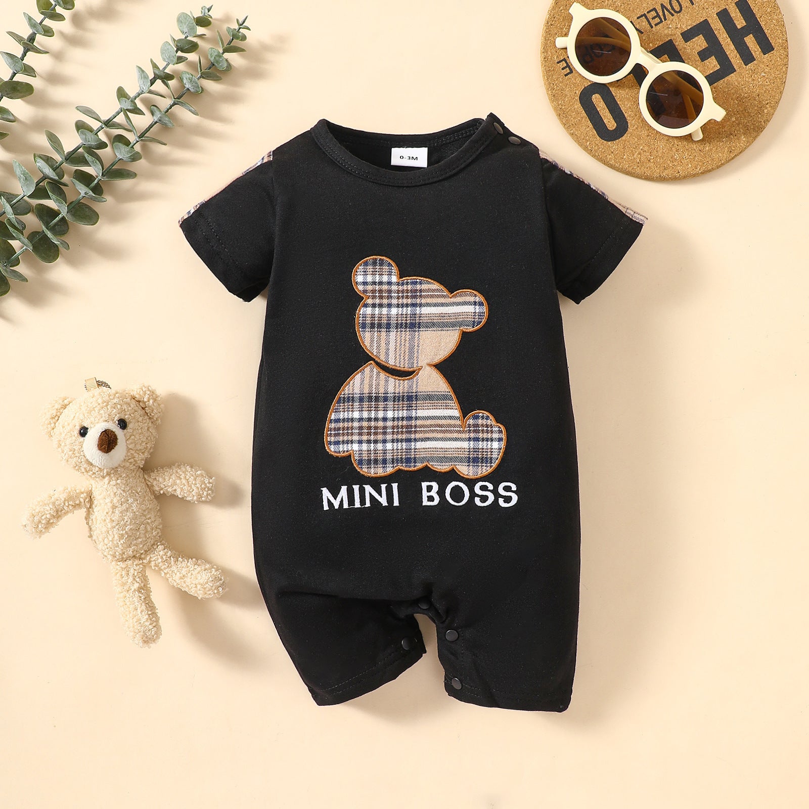 Embroidered Baby Romper – Soft Letter Onesie Outfit for Infants