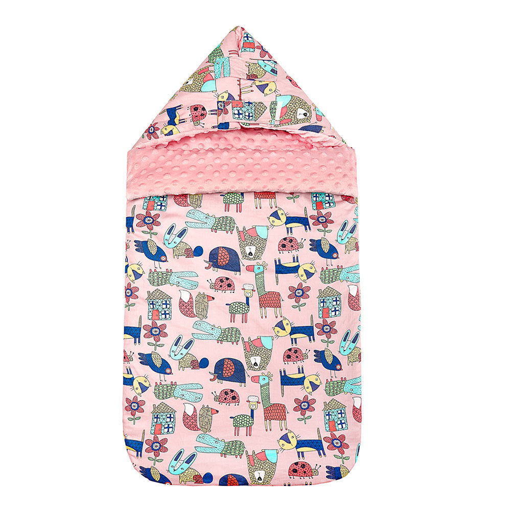 Cozy Baby Cotton Sleeping Bag with Matching Beanie Blanket