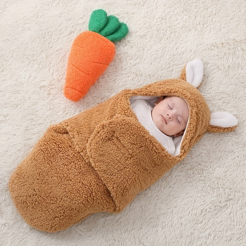 Wearable Baby Sleeping Bag – Fluffy Fleece Newborn Swaddle