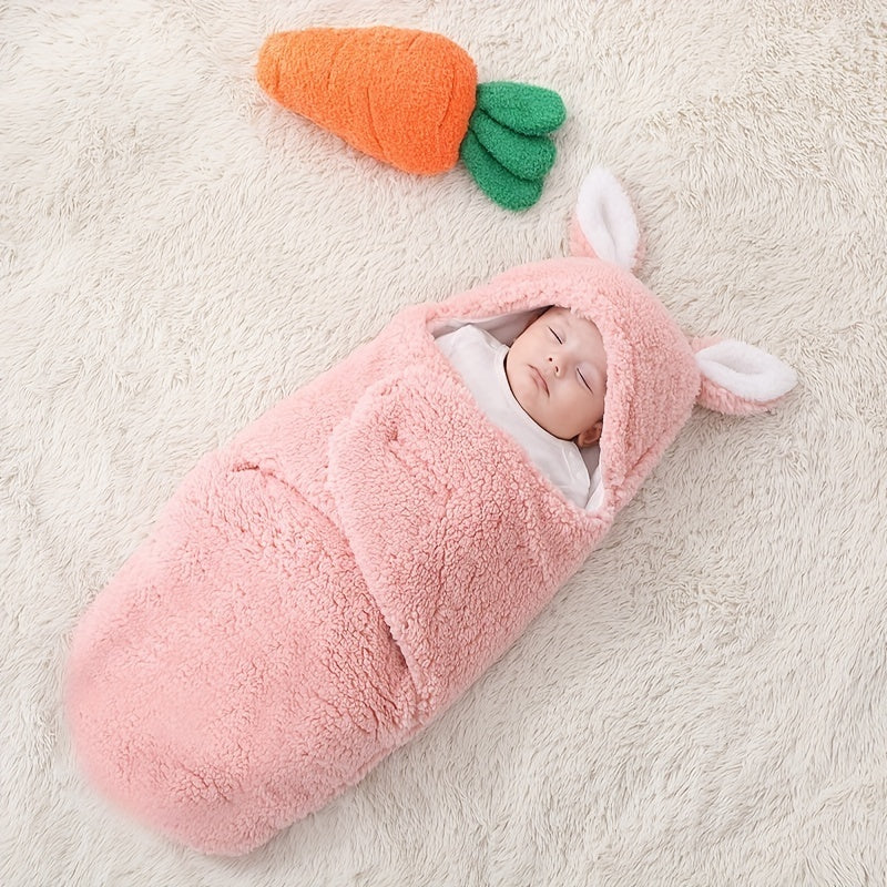 Wearable Baby Sleeping Bag – Fluffy Fleece Newborn Swaddle