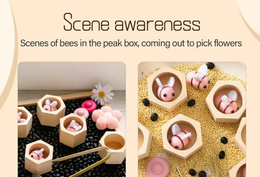 Wooden Bee Learning Toy – Montessori Hand-Eye Training for Kids