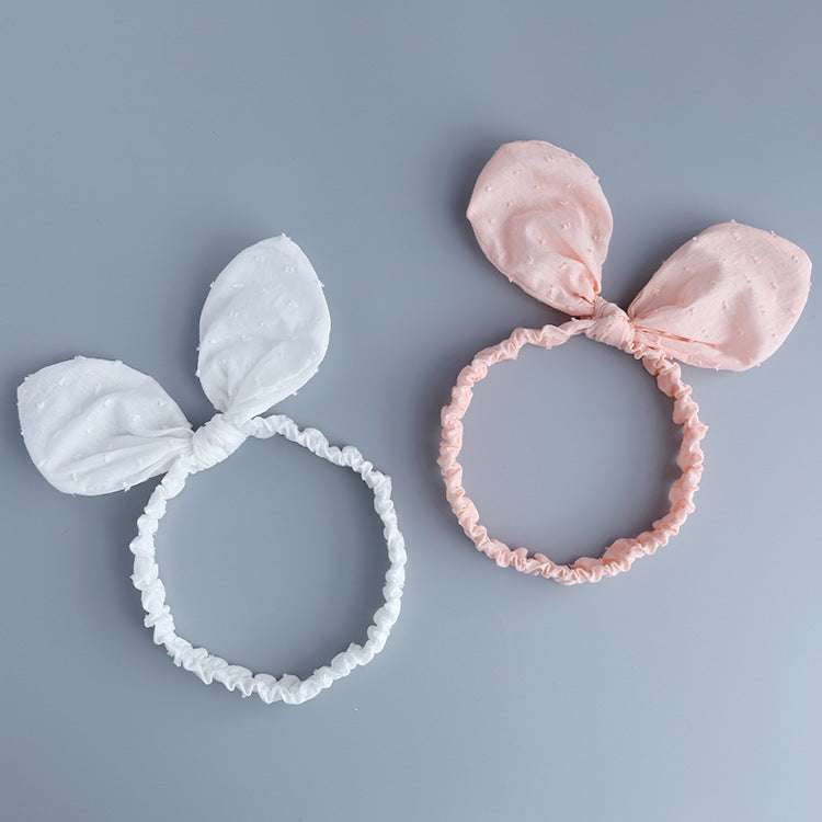 Baby Girl Headband – Cute Cotton Rabbit Bow Design