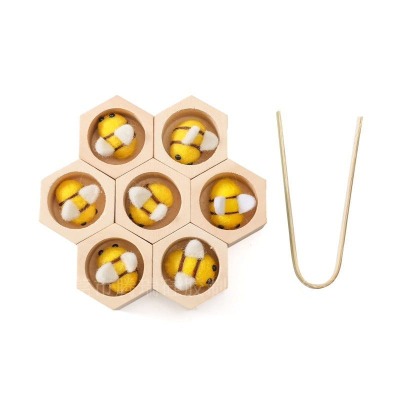 Wooden Bee Learning Toy – Montessori Hand-Eye Training for Kids