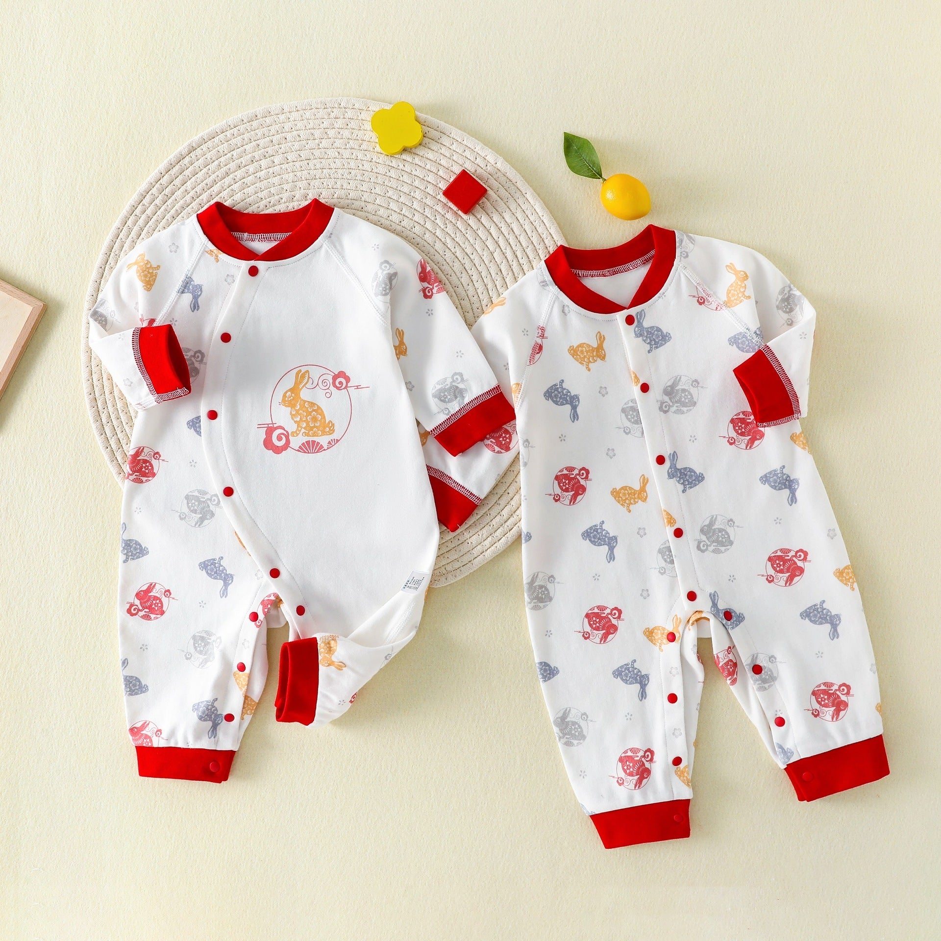 Soft Cotton Baby Jumpsuit – Cute Printed Infant Outfit