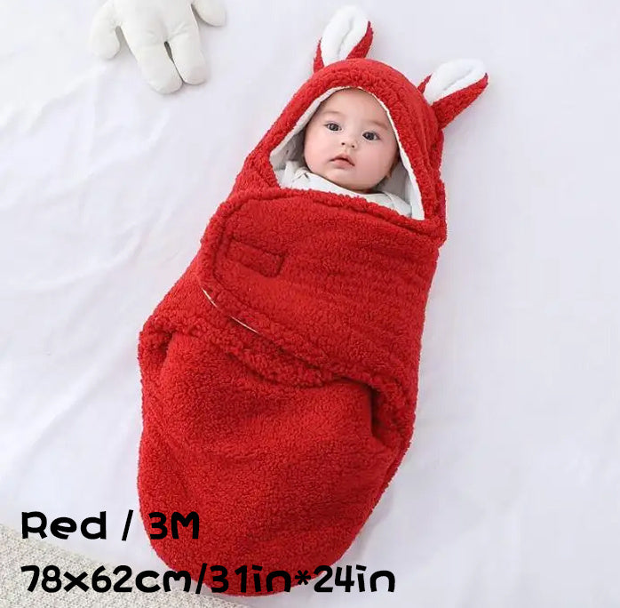Wearable Baby Sleeping Bag – Fluffy Fleece Newborn Swaddle