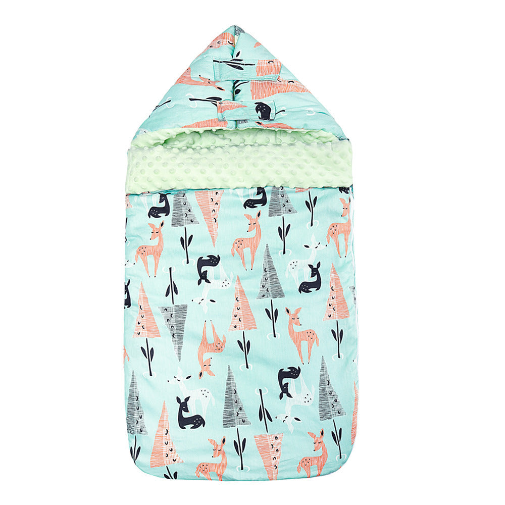 Cozy Baby Cotton Sleeping Bag with Matching Beanie Blanket