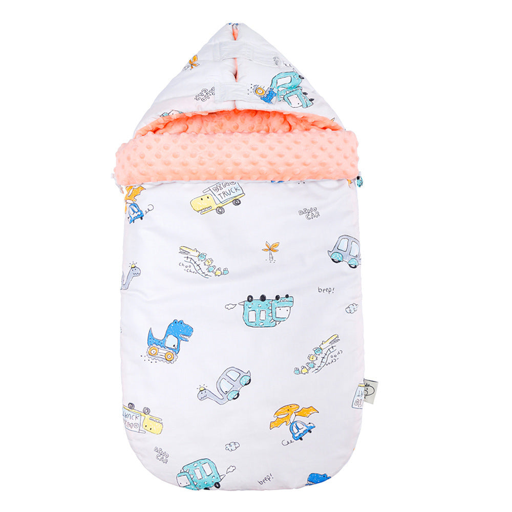 Cozy Baby Cotton Sleeping Bag with Matching Beanie Blanket
