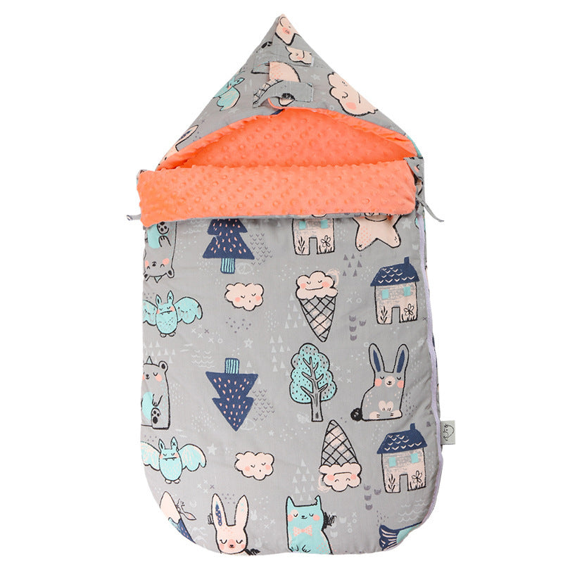 Cozy Baby Cotton Sleeping Bag with Matching Beanie Blanket