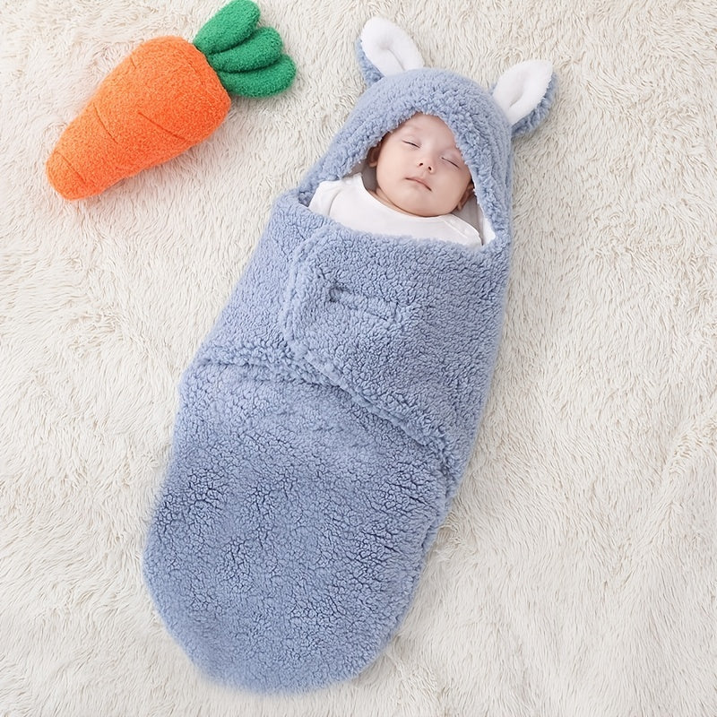 Wearable Baby Sleeping Bag – Fluffy Fleece Newborn Swaddle