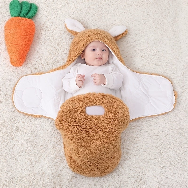 Wearable Baby Sleeping Bag – Fluffy Fleece Newborn Swaddle