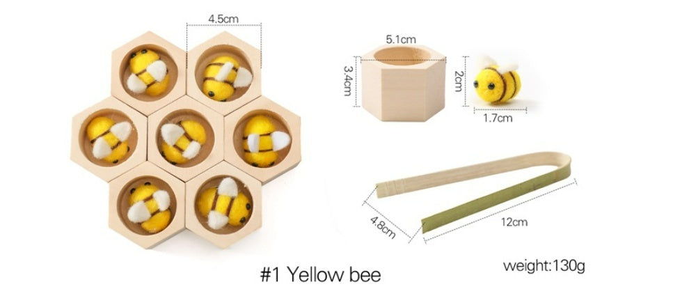 Wooden Bee Learning Toy – Montessori Hand-Eye Training for Kids